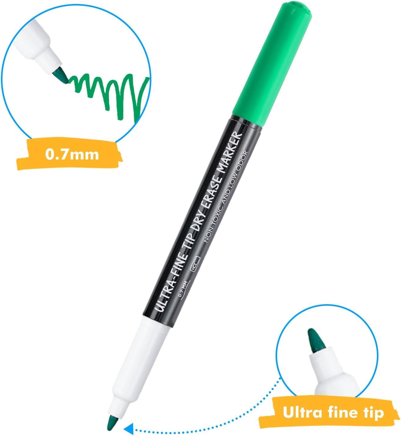 imagemaxtek Black Dry Erase Markers Ultra Fine Tip 07mm Low Odor Extra Fine Point Dry Erase Markers for Planning Whiteboard Calendar Boards Whiteboard Markers for School Supplies 12 Count36 Count 12 Colors