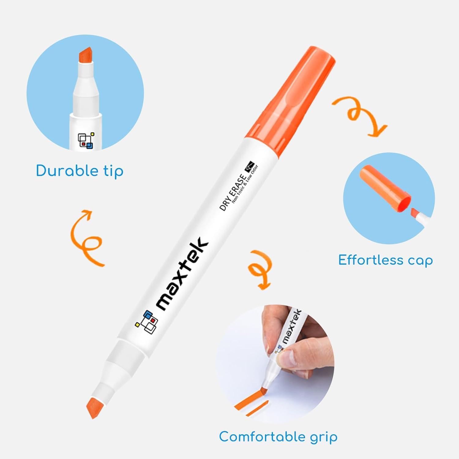 imagemaxtek Dry Erase Markers Chisel Tip Low Odor 17 Count Vibrant Colors Whiteboard Markers