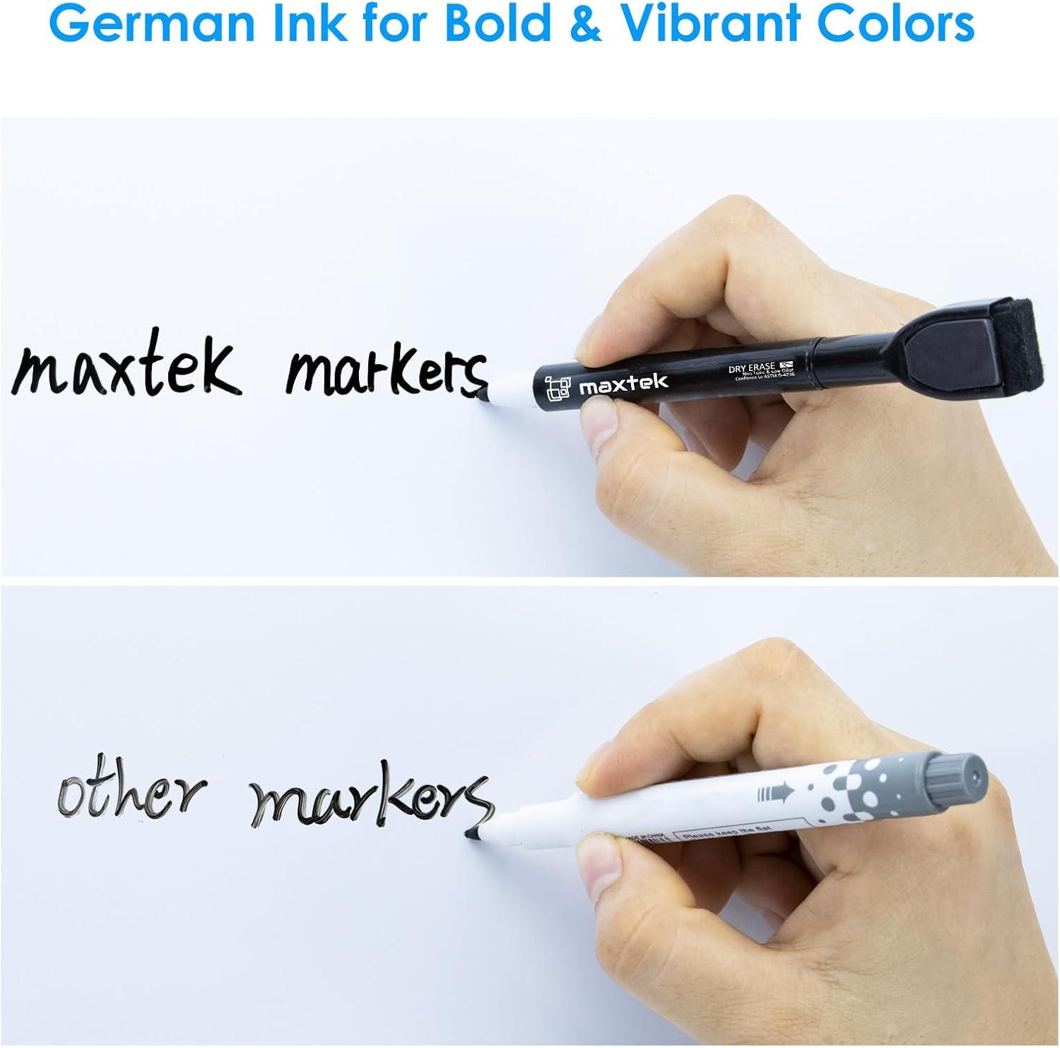 imagemaxtek Magnetic Black Dry Erase Markers 6 Count Fine Tip Whiteboard Markers with Eraser Thin Markers Low Odor for Classroom Office HomeBlack