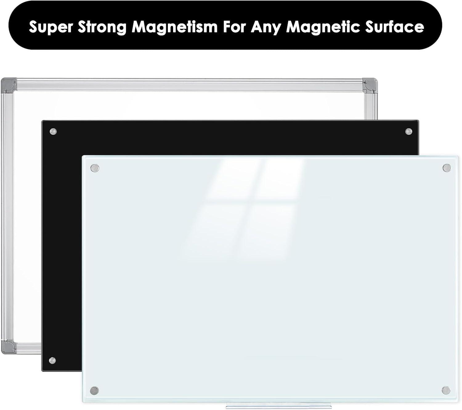 imagemaxtek Magnetic Dry Erase Eraser Glass Board Erasers 4 Pack Whiteboard Eraser for Dry Erase Board Glass Board Calendar Board Office and School Supplies Pure WhiteSilver for Glass Board