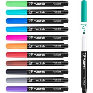 maxtek Black Dry Erase Markers Ultra Fine Tip, 0.7mm, Low Odor, Extra Fine Point Dry Erase Markers for Planning Whiteboard, Calendar Boards, Whiteboard Markers for School Supplies (12 Count)(12 Count 12 Colors)