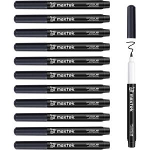 maxtek Black Dry Erase Markers Ultra Fine Tip, 0.7mm, Low Odor, Extra Fine Point Dry Erase Markers for Planning Whiteboard, Calendar Boards, Whiteboard Markers for School Supplies (12 Count)(12 Count Black)