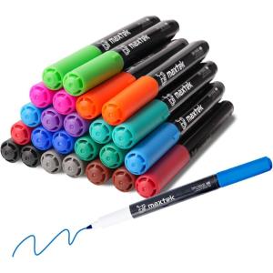 maxtek Black Dry Erase Markers Ultra Fine Tip, 0.7mm, Low Odor, Extra Fine Point Dry Erase Markers for Planning Whiteboard, Calendar Boards, Whiteboard Markers for School Supplies (12 Count)(24 Count 12 Colors)