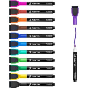 maxtek Dry Erase Markers – 6 Count Colorful Magnetic Dry Erase Markers Fine Tip with Eraser, Low Odor Whiteboard Markers for Calendar Boards(12 Count 12 Colors)