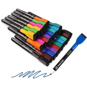 maxtek Dry Erase Markers – 6 Count Colorful Magnetic Dry Erase Markers Fine Tip with Eraser, Low Odor Whiteboard Markers for Calendar Boards(24 Count 12 Colors)