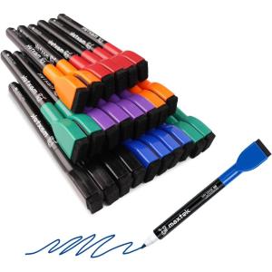 maxtek Dry Erase Markers – 6 Count Colorful Magnetic Dry Erase Markers Fine Tip with Eraser, Low Odor Whiteboard Markers for Calendar Boards(24 Count 6 Colors)