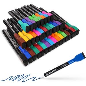 maxtek Dry Erase Markers – 6 Count Colorful Magnetic Dry Erase Markers Fine Tip with Eraser, Low Odor Whiteboard Markers for Calendar Boards(36 Count 12 Colors)