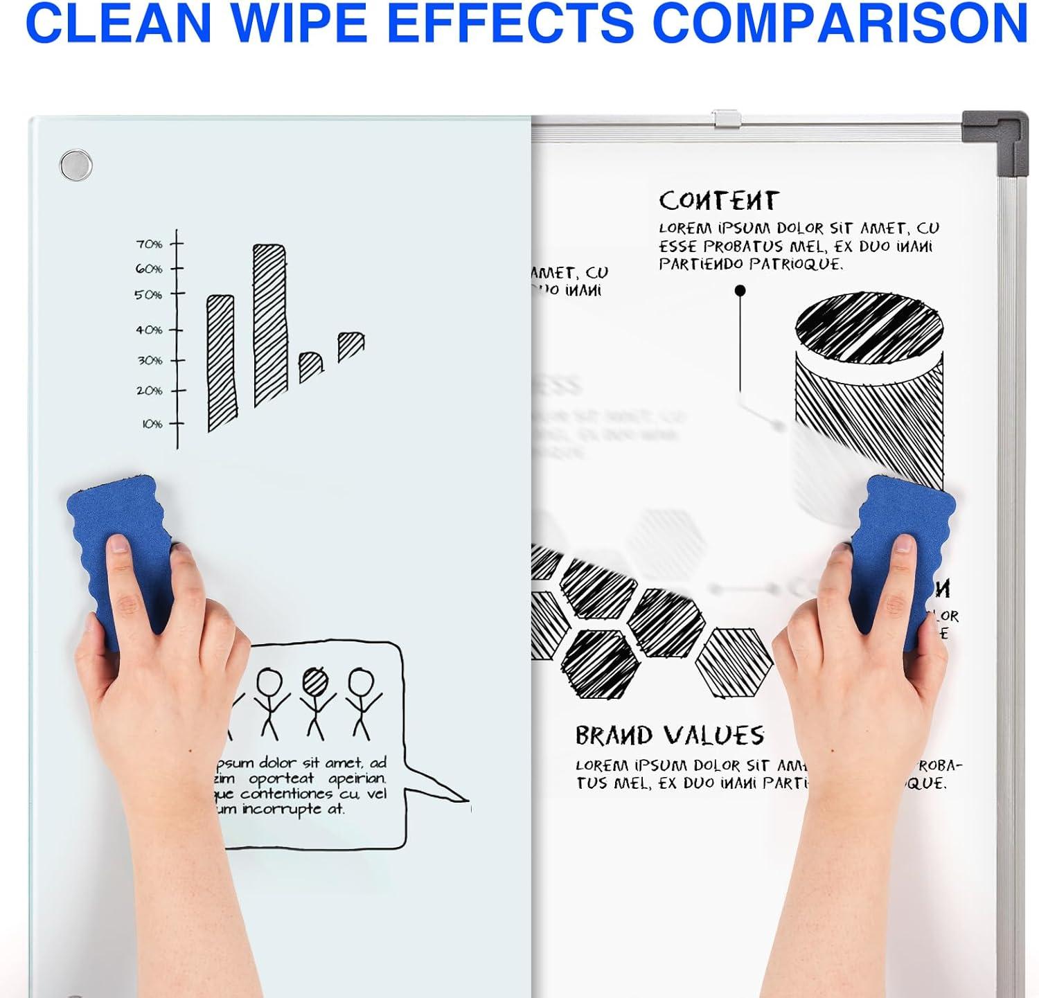 imageMagnetic Glass Whiteboard 6x4 72quotx48quot Glass Dry Erase Board for Wall Mounted Large Commercial Board Frameless for Office Classroom ampamp Home36 x 24