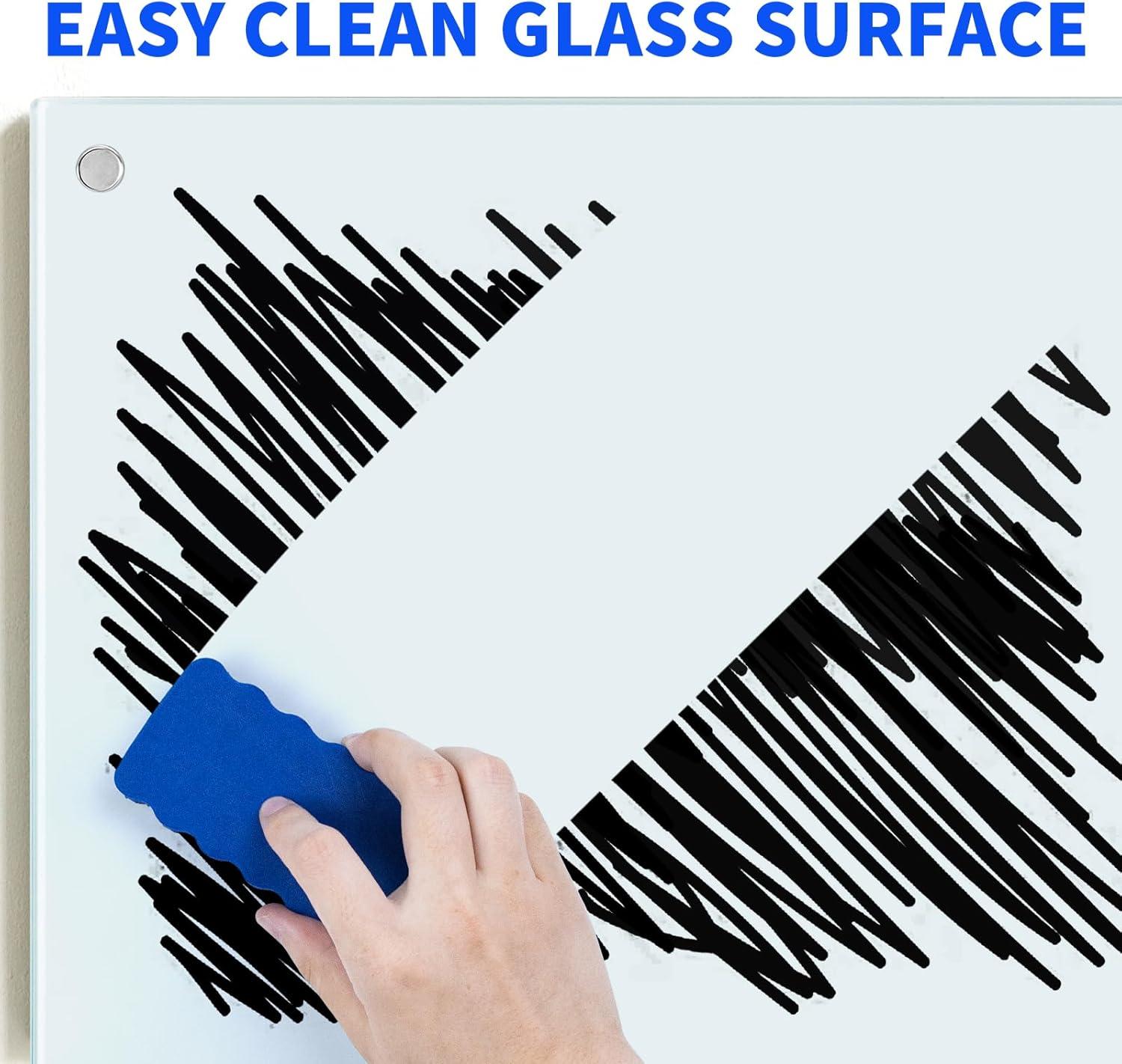 imageMagnetic Glass Whiteboard 6x4 72quotx48quot Glass Dry Erase Board for Wall Mounted Large Commercial Board Frameless for Office Classroom ampamp Home72 x 48