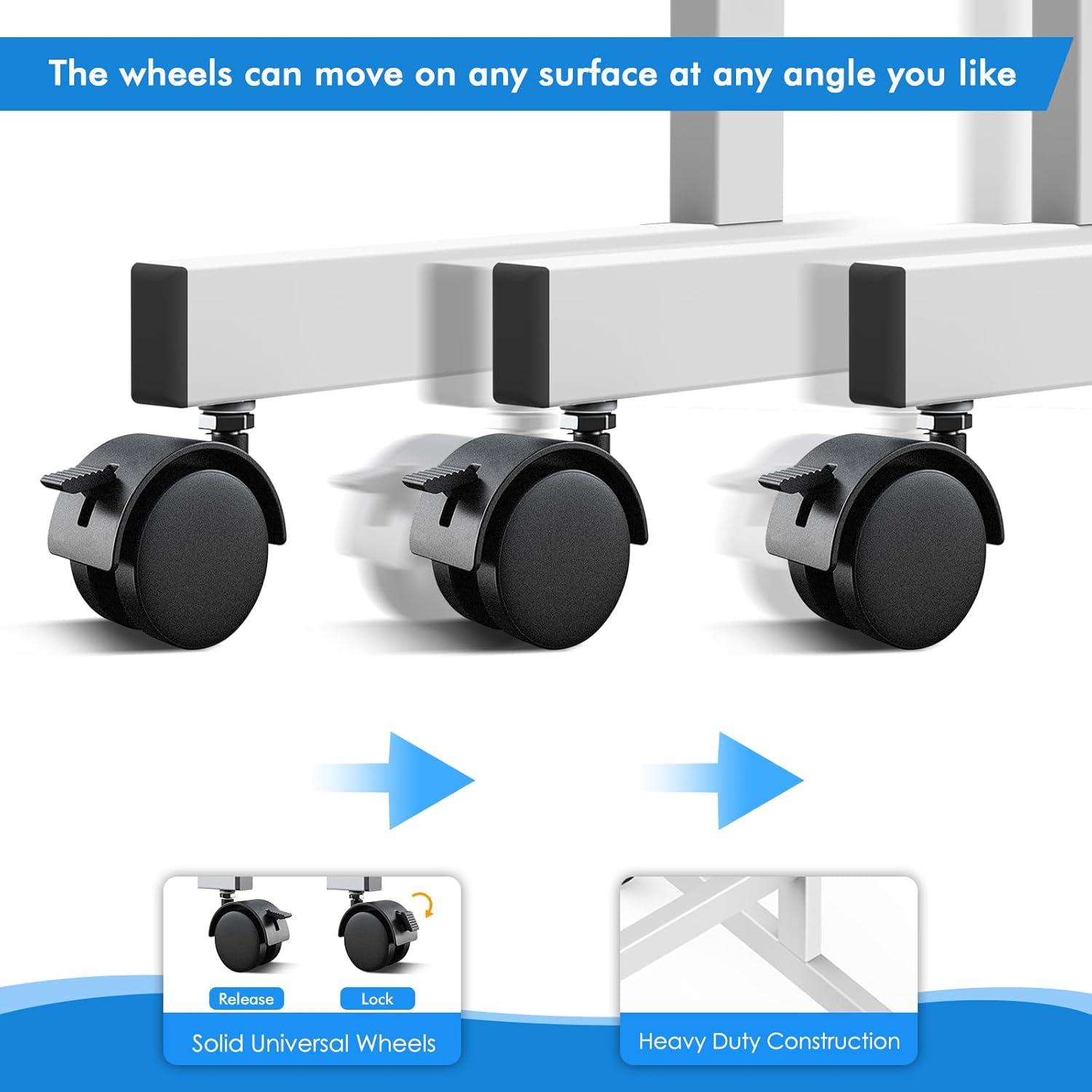imageMaxtek Rolling White Board on Wheels 48x32 inch Double Side Magnetic Dry Erase Board with Stand Aluminum Frame Easel Mobile Standing Whiteboard for Office Classroom ampamp HomeSilver Frame