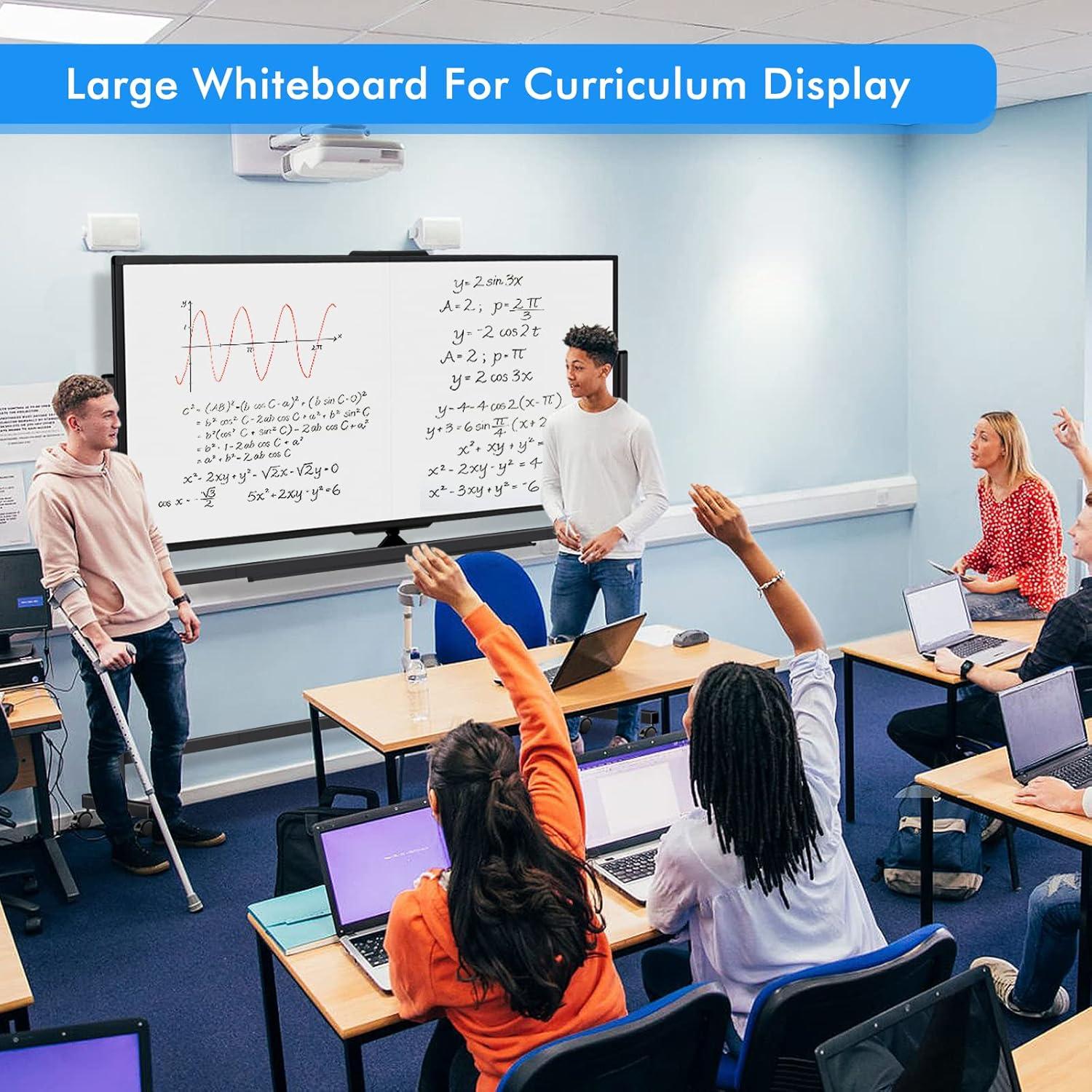 imagemaxtek 60 x 48 Double Sided Rolling Whiteboard Mobile Whiteboard Magnetic White Board Large Reversible Dry Erase Board Easel Standing Board on Wheels with Stand 60 x 4872x40 inch