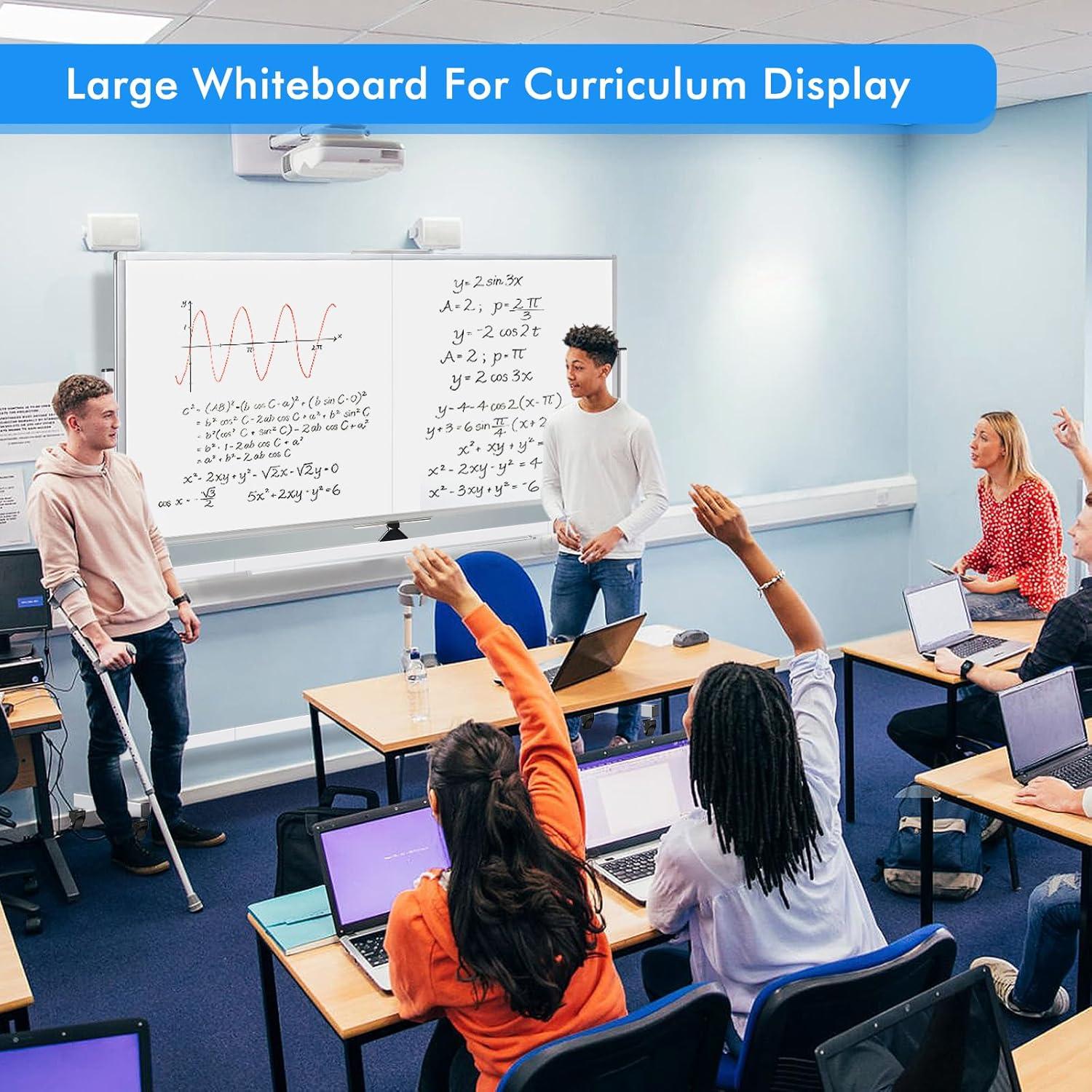 imagemaxtek 60 x 48 Double Sided Rolling Whiteboard Mobile Whiteboard Magnetic White Board Large Reversible Dry Erase Board Easel Standing Board on Wheels with Stand 60 x 4872x40 inch