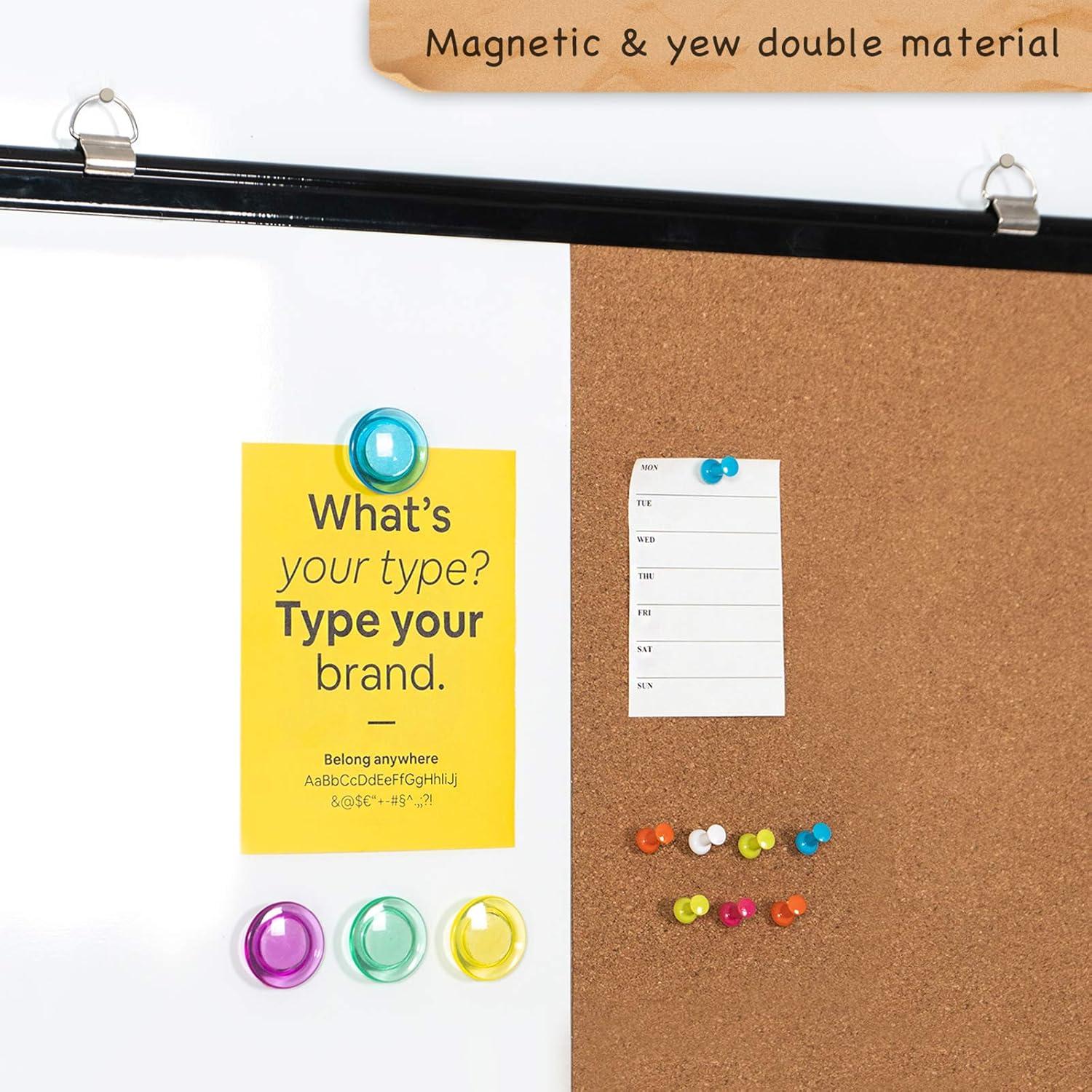 imagemaxtek Combination Board 36 x 24 Magnetic Whiteboard ampamp Cork Board Dry Erase Board Bulletin Combo Board for Home Office Classroom 3 x 2 Wall Mounted Memo Message BoardBlack