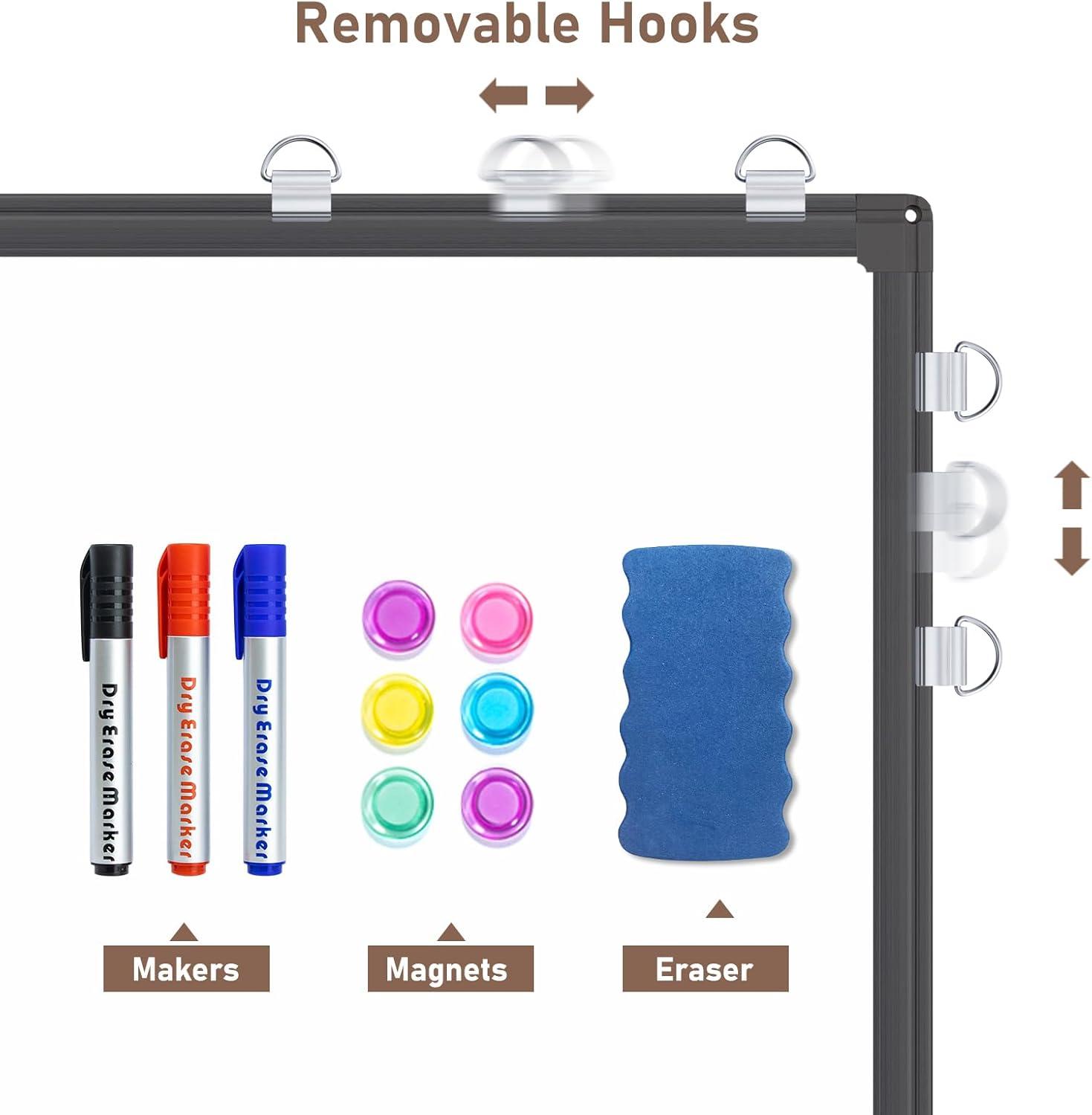 imagemaxtek Combination Board 36 x 24 Magnetic Whiteboard ampamp Cork Board Dry Erase Board Bulletin Combo Board for Home Office Classroom 3 x 2 Wall Mounted Memo Message BoardBlack