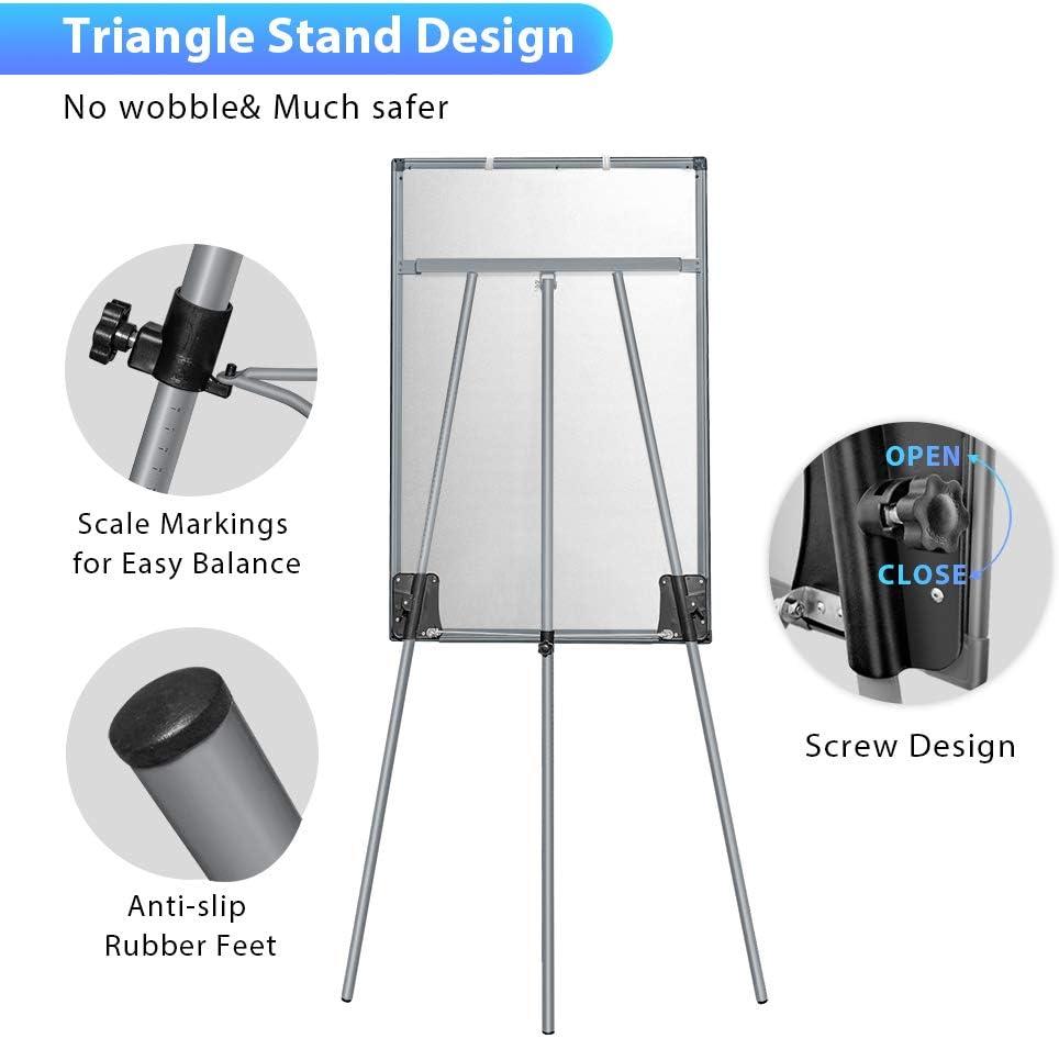 imageEasel Whiteboard Magnetic Portable Dry Erase 36 x 24 Tripod Height Adjustable 3 x 2 Flipchart Easel Stand White Board for Office 36x24 Gray36x24 Gray