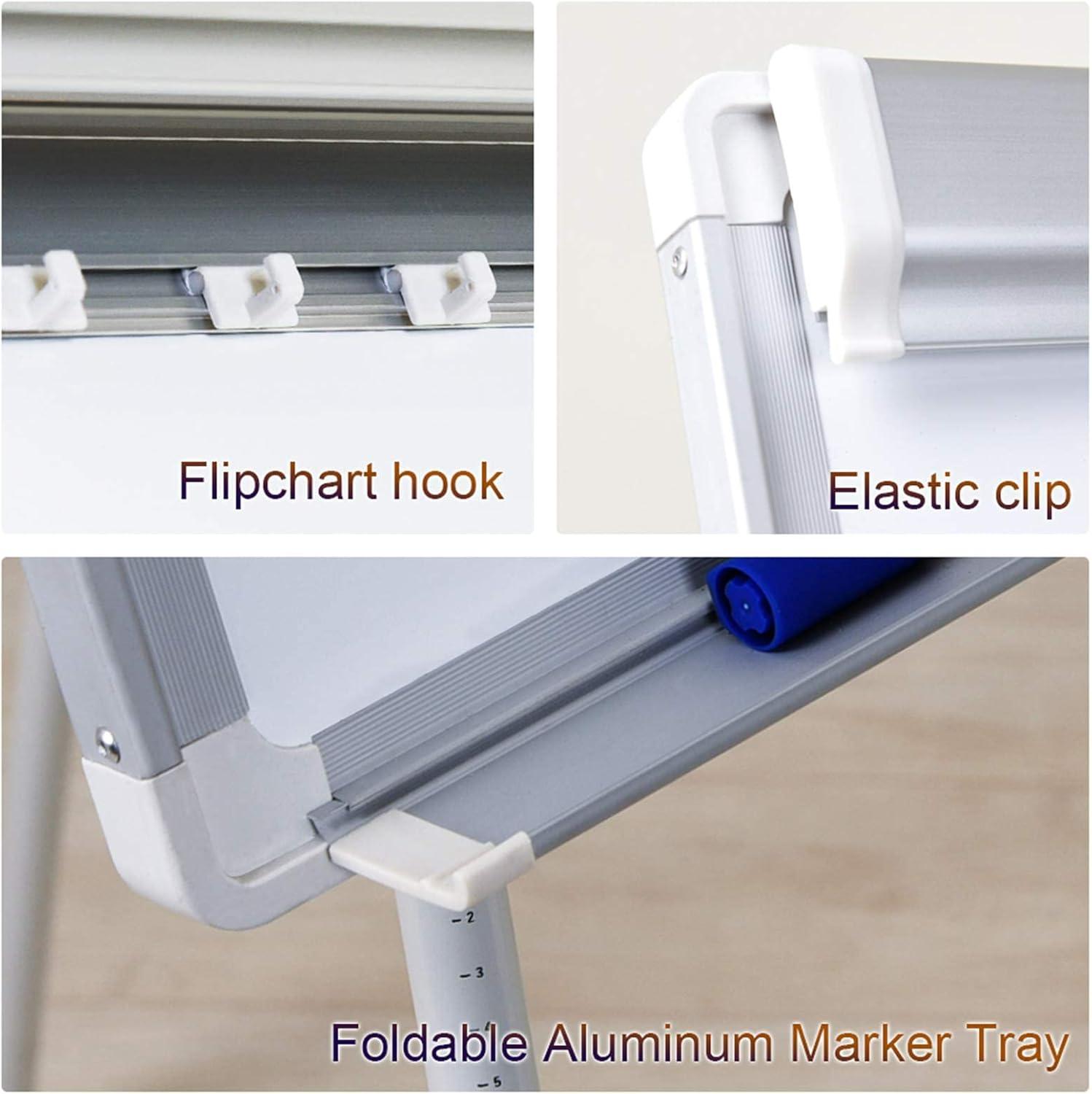 imagemaxtek Easel White Board Magnetic Tripod Whiteboard Portable Dry Erase Board 36 x 24 inches Flipchart Easel Board Height Adjustable 3 x 2 Portable White BoardSilver