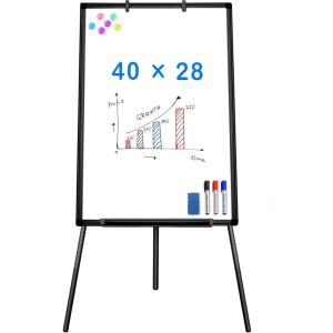 Easel Whiteboard – Magnetic Portable Dry Erase 36 x 24 Tripod Height Adjustable, 3′ x 2′ Flipchart Easel Stand White Board for Office (36×24 Gray)(40×28 Black)
