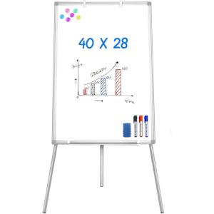 Easel Whiteboard – Magnetic Portable Dry Erase 36 x 24 Tripod Height Adjustable, 3′ x 2′ Flipchart Easel Stand White Board for Office (36×24 Gray)(40×28 White)