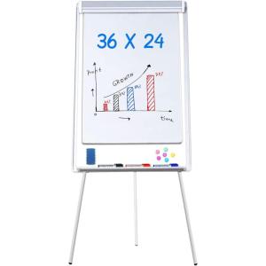 maxtek Easel White Board – Magnetic Tripod Whiteboard Portable Dry Erase Board 36 x 24 inches Flipchart Easel Board Height Adjustable, 3′ x 2′ Portable White Board(*Silver)