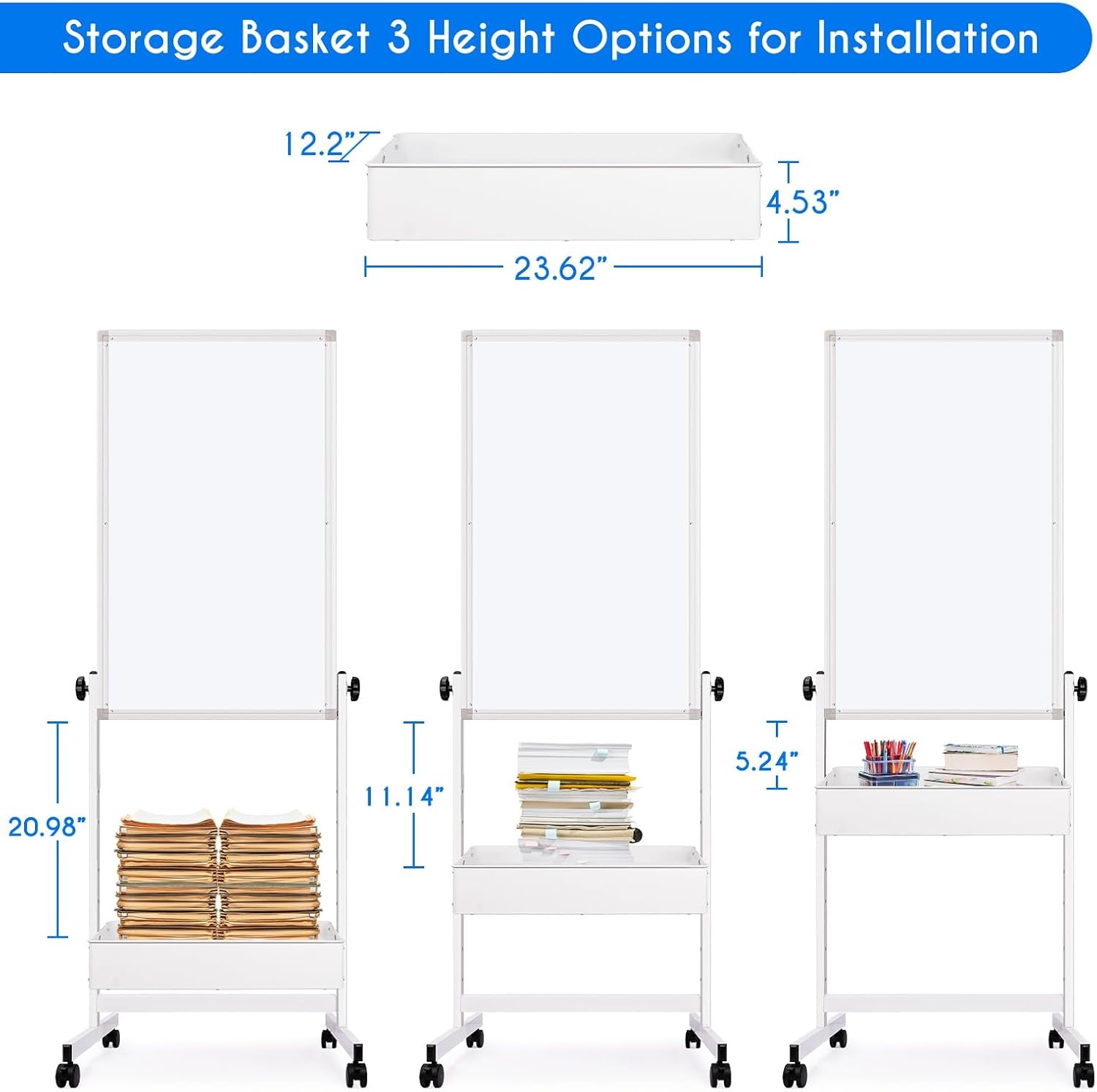imagemaxtek Mobile White Board Easel 40x24 Inches Magnetic Storage Dry Erase Board Easel for Classroom Rolling Height Adjustable Stand on Wheels for Home School Teachers amp Kids