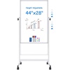 imagemaxtek Rolling White Board 48 x 32 Height Adjustable Whiteboard on Wheels Large Magnetic Standing Mobile Easel Board DoubleSided with Stand for Office Home and ClassroomBlack44x28 in Silver