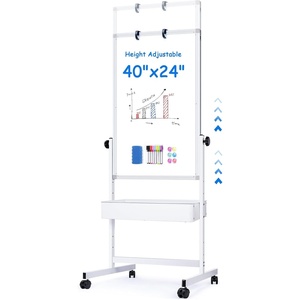 maxtek Mobile White Board Easel, 40×24 Inches Magnetic Storage Dry Erase Board Easel for Classroom, Rolling Height Adjustable Stand on Wheels for Home, School, Teachers & Kids