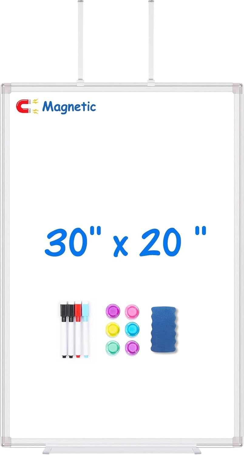 image:imageMagnetic Dry Erase Board for Doors 36x24 Inch Whiteboard with Adjustable Long Arm Hook Mount Easy to Install Portable Hanging White Board for Home Dorm Room Office Cubicle amp Small SpacesSilver