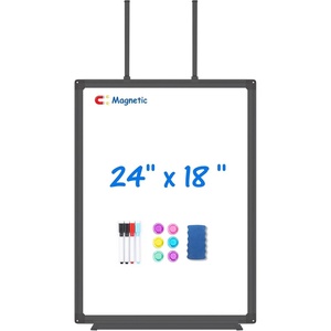 Magnetic Dry Erase Board for Doors, 36×24 Inch Whiteboard with Adjustable Long Arm Hook Mount – Easy to Install, Portable Hanging White Board for Home, Dorm Room, Office Cubicle & Small Spaces(Black)