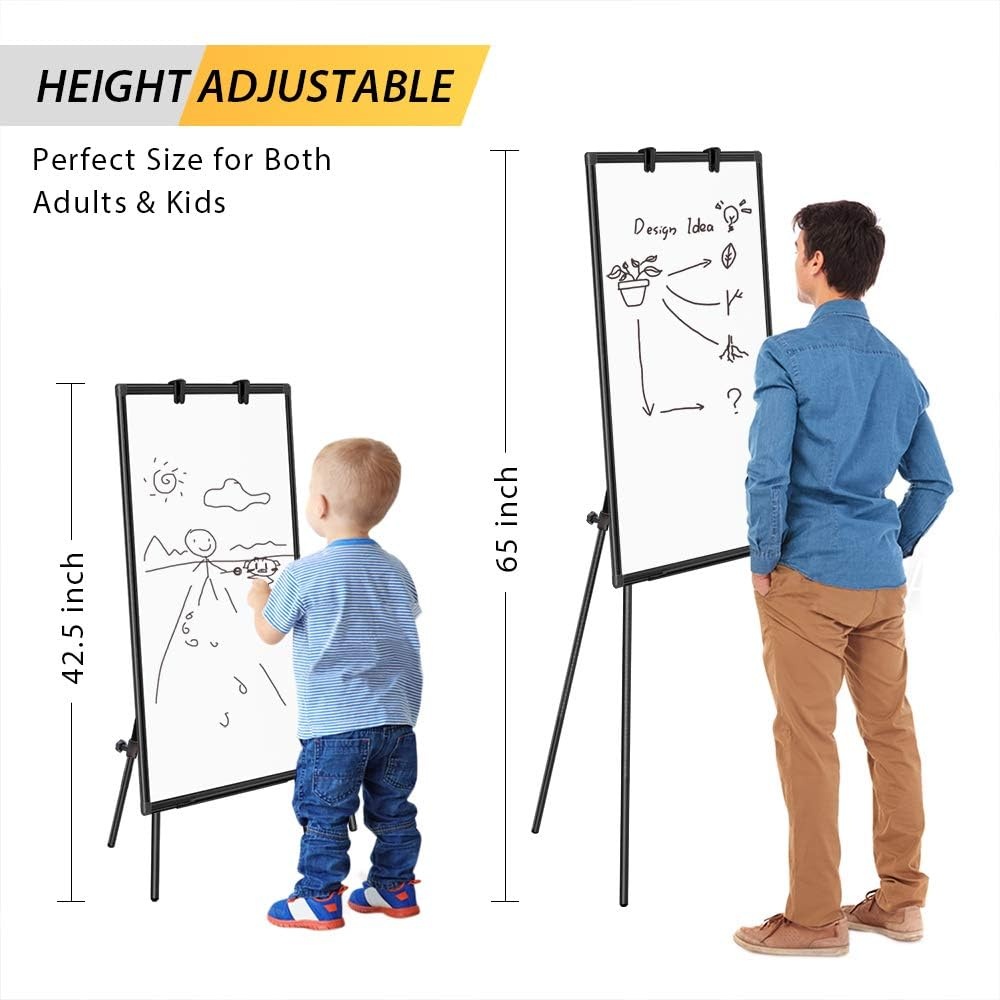 image:imageMaxtek Easel Whiteboard 36 x 24 Stand Tripod with Height Adjustable Black 3 x 2 Magnetic Dry Erase Surface Flipchart Stand Portable Tripod Easel for Office Teaching Home and Classroom40x28 Black