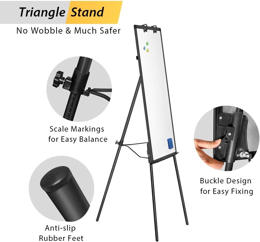 image:imageMaxtek Easel Whiteboard 36 x 24 Stand Tripod with Height Adjustable Black 3 x 2 Magnetic Dry Erase Surface Flipchart Stand Portable Tripod Easel for Office Teaching Home and Classroom40x28 Black