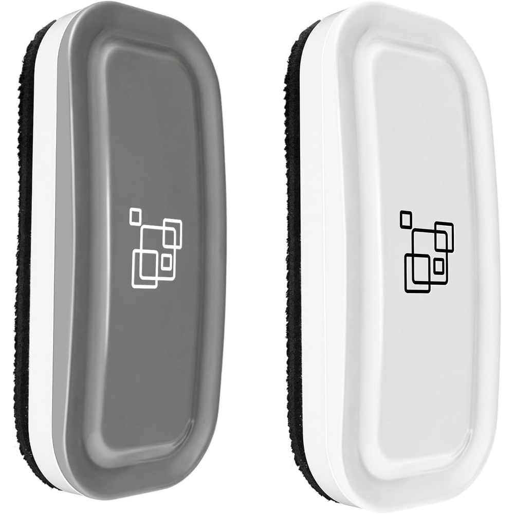 image:imagemaxtek Magnetic Dry Erase Eraser Pure White 8 Pack  White Board Erasers Glass Whiteboard Eraser Office and School Classroom SuppliesGray  White 2pack