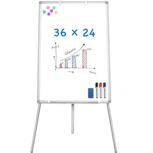 Maxtek Easel Whiteboard 36 x 24, Stand Tripod with Height Adjustable, Black | 3′ x 2′ Magnetic Dry Erase Surface, Flipchart Stand, Portable Tripod Easel for Office, Teaching, Home and Classroom(36×24 White)